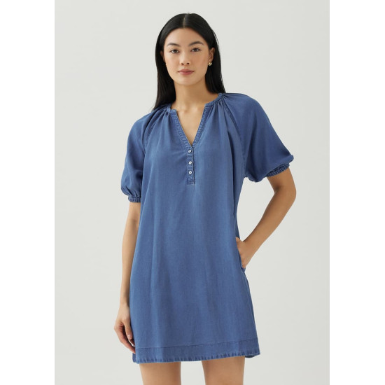 Arabelle Chambray Swing Mini Dress