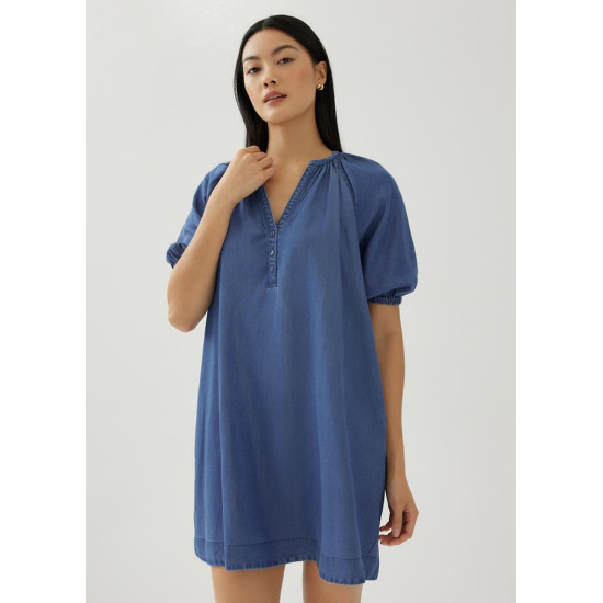 Arabelle Chambray Swing Mini Dress