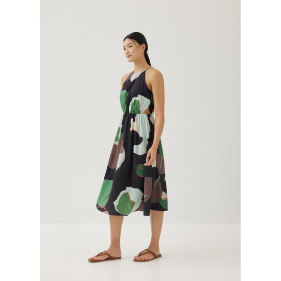 Maurice Cut Out Midi Dress in Artful Blooms