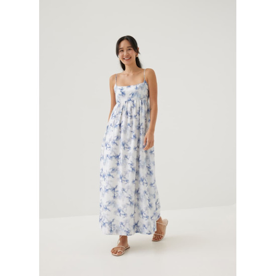 Erinn Babydoll Maxi Dress in Heirloom Botanicals