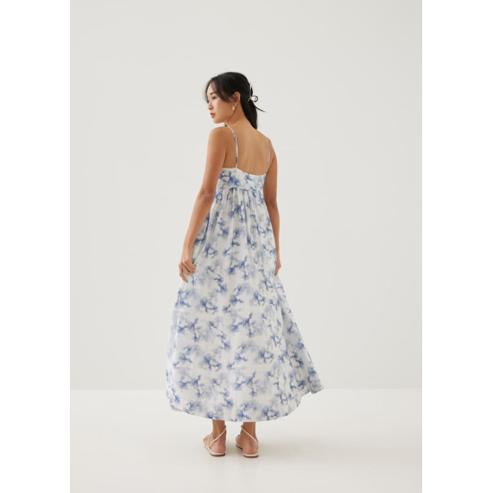 Erinn Babydoll Maxi Dress in Heirloom Botanicals