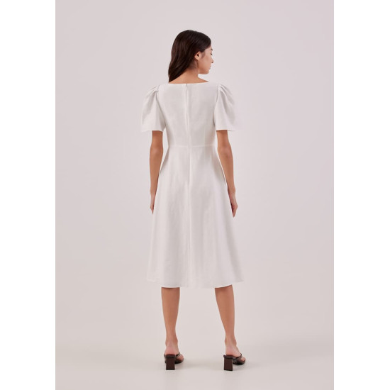 Kavena Textured Pleat Front Dress