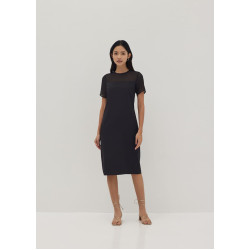 Kristen Round Neck Column Midi Dress