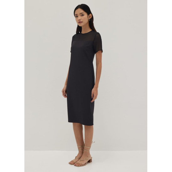 Kristen Round Neck Column Midi Dress