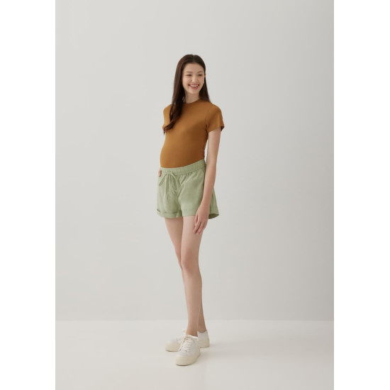 Eulalie Maternity Elastic Cotton Shorts