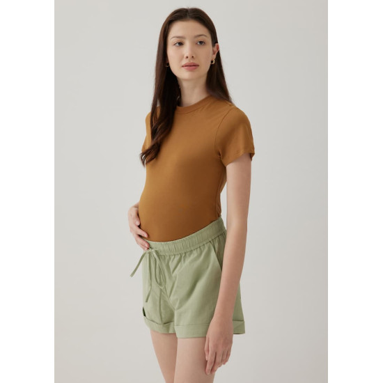 Eulalie Maternity Elastic Cotton Shorts