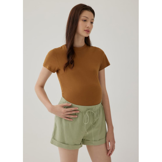 Eulalie Maternity Elastic Cotton Shorts