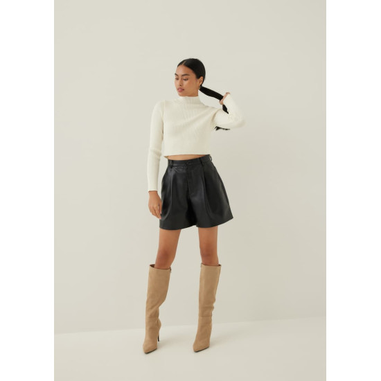 Alayna Knit Turtleneck Crop Sweater