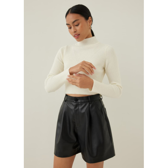 Alayna Knit Turtleneck Crop Sweater