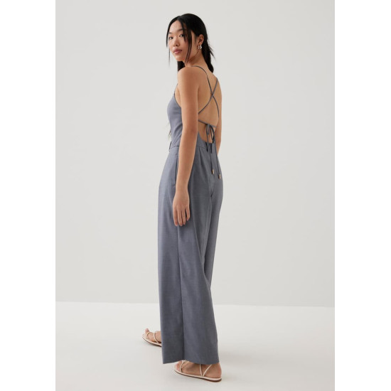 Marta Padded Tie Back Wide Leg Jumpsuit