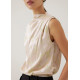 Lanna Asymmetric Satin Drape Top in Opulent Florals