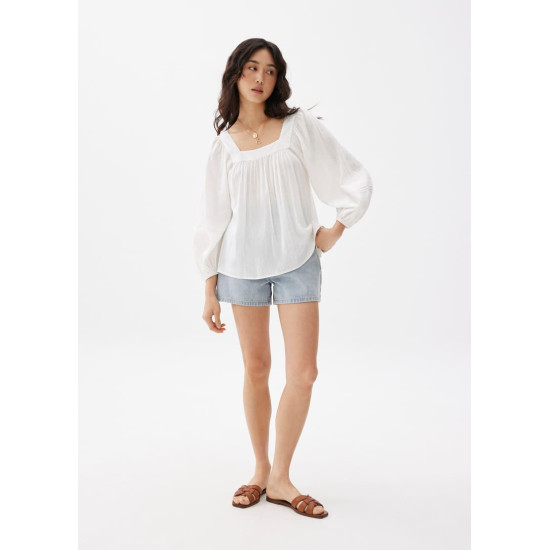 Cotton Ladder Trim Blouse