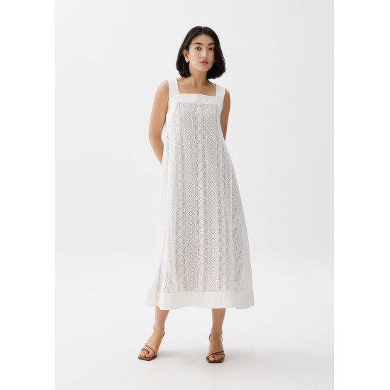 Lace Trapeze Midaxi Dress