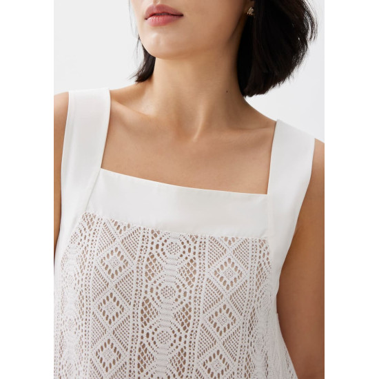 Lace Trapeze Midaxi Dress