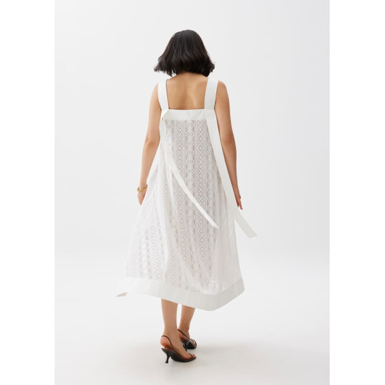 Lace Trapeze Midaxi Dress