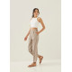 Grenda Elastic Striped Peg Leg Pants