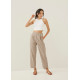 Grenda Elastic Striped Peg Leg Pants