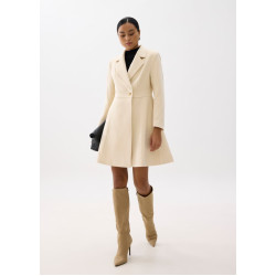 V-neck Fit & Flare Knee Length Coat