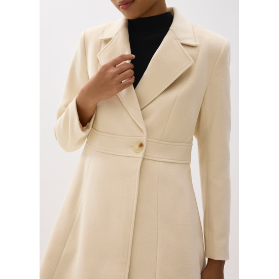 V-neck Fit & Flare Knee Length Coat