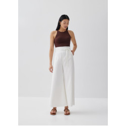 Terry Linen Wide Leg Pants