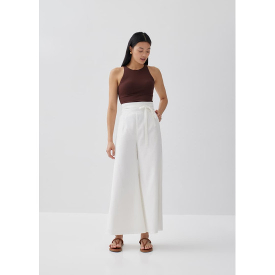 Terry Linen Wide Leg Pants