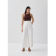 Terry Linen Wide Leg Pants