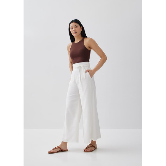 Terry Linen Wide Leg Pants