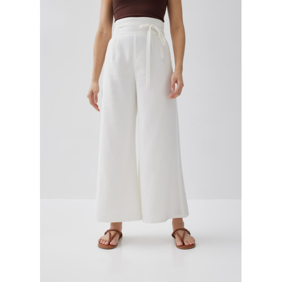 Terry Linen Wide Leg Pants