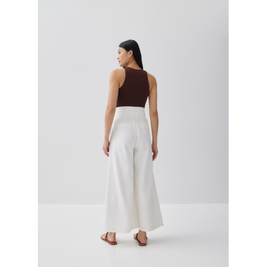 Terry Linen Wide Leg Pants