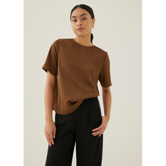 Merlie Relaxed Satin Shell Top