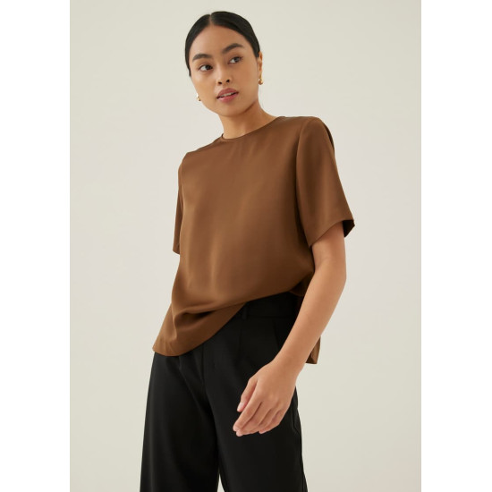 Merlie Relaxed Satin Shell Top