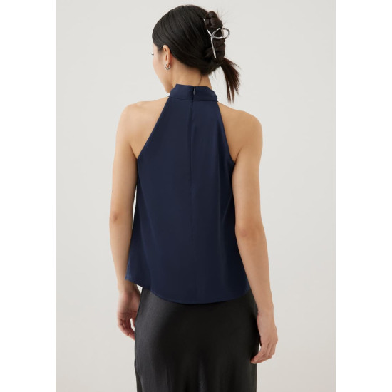 Nevelle Satin Twist Halter Top