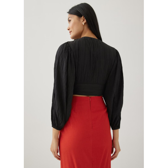 Aisha Textured Puff Sleeve Blouse