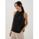 Felizia Satin Mandarin Collar Tank Top