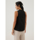 Felizia Satin Mandarin Collar Tank Top