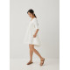 Pristine Cotton Frill Sleeve Dress