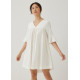 Pristine Cotton Frill Sleeve Dress