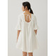 Pristine Cotton Frill Sleeve Dress