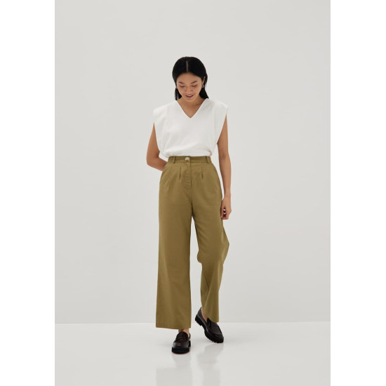 Nida Linen Straight Leg Pants