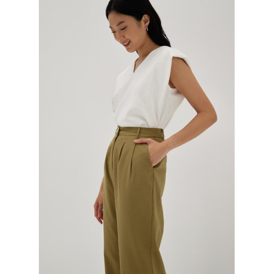 Nida Linen Straight Leg Pants