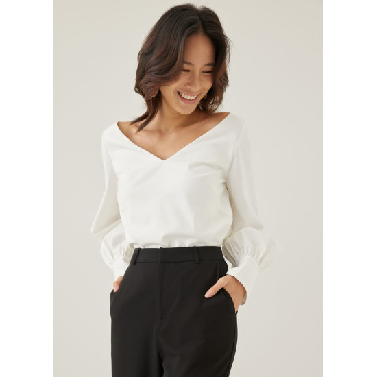 Jorea V-neck Puff Sleeve Blouse