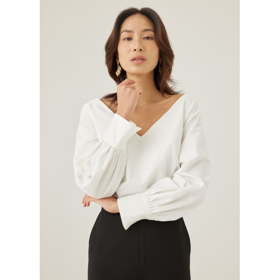 Jorea V-neck Puff Sleeve Blouse