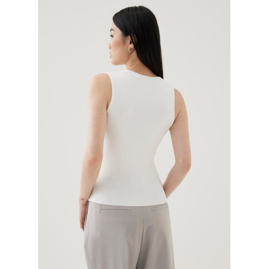 Zebbie Asymmetric Knit Tank Top