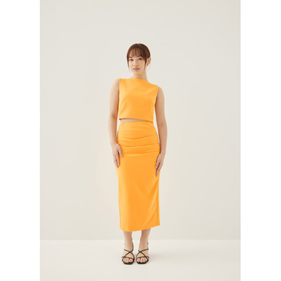 Mailea Side Pleat Column Skirt (2022 Version)