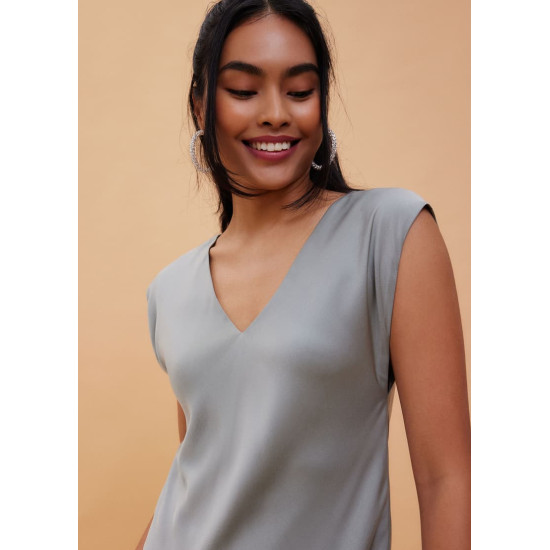 Reversible Satin Shift Midaxi Dress