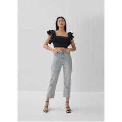 Winnie Padded Textured Bustier Crop Top