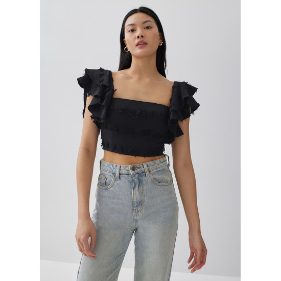 Winnie Padded Textured Bustier Crop Top