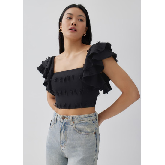 Winnie Padded Textured Bustier Crop Top