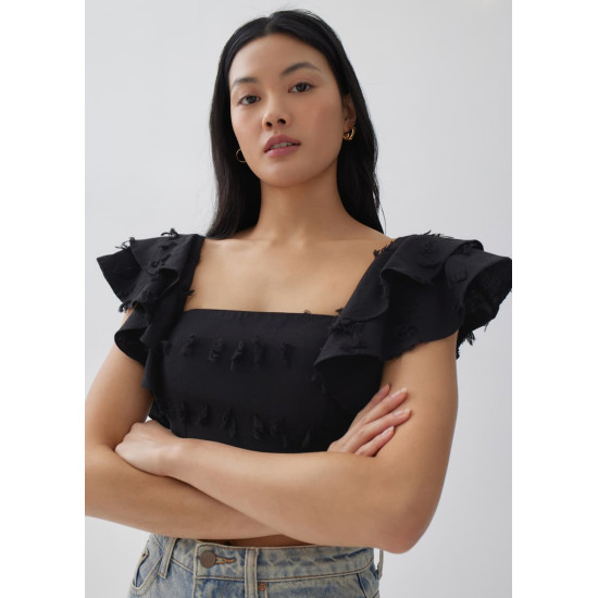 Winnie Padded Textured Bustier Crop Top