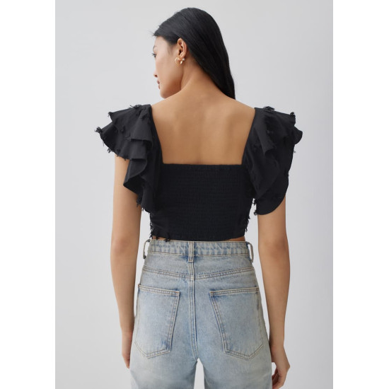 Winnie Padded Textured Bustier Crop Top